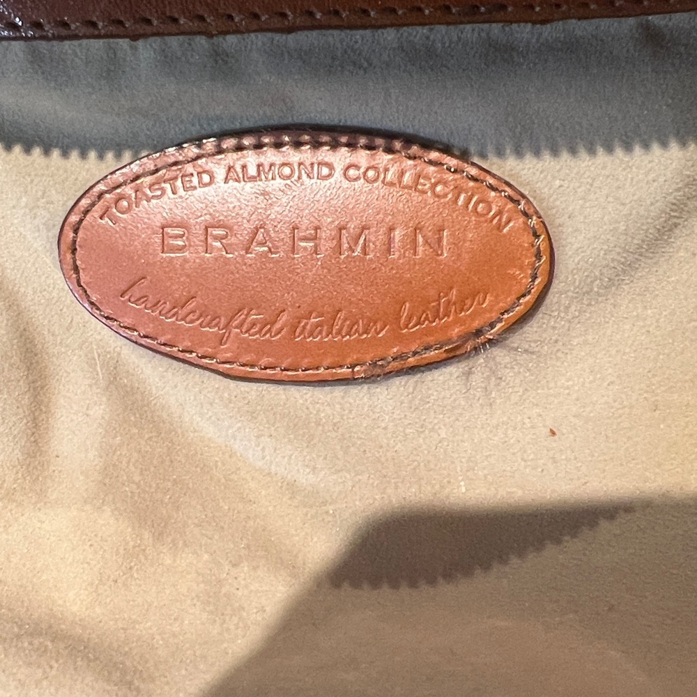 Brahmin Tan Crocodile-Embossed Satchel - Picture 6 of 9